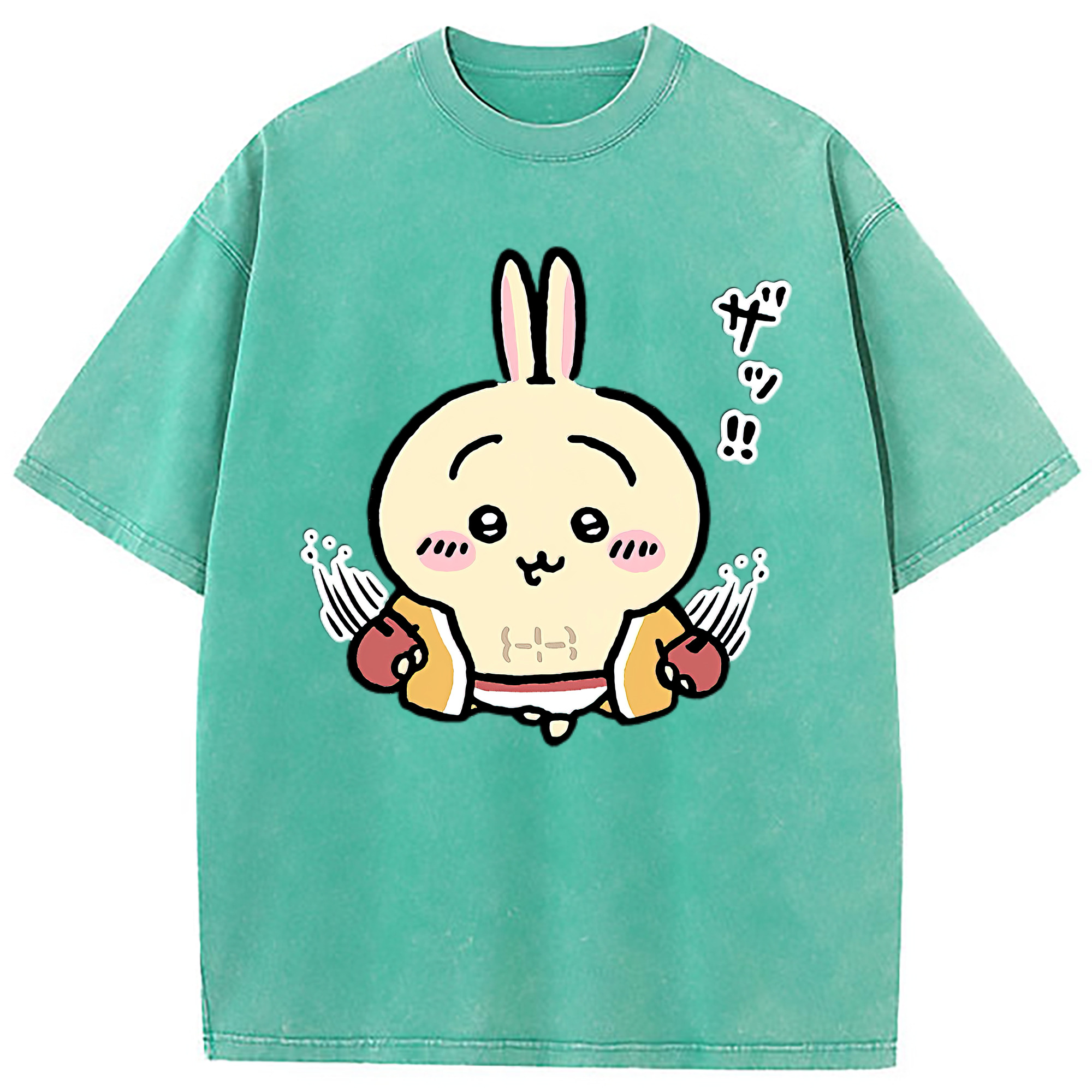 （画像用） ちいかわ うさぎ Chii-kawa usagi 綿100% ヴィンテージ風 半袖Tシャツ（フロントプリント）